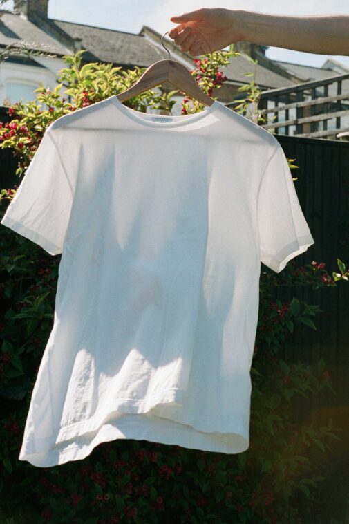 Sunspel Classic Cotton t-shirt. Our runner-up pick for best plain, white t-shirt.