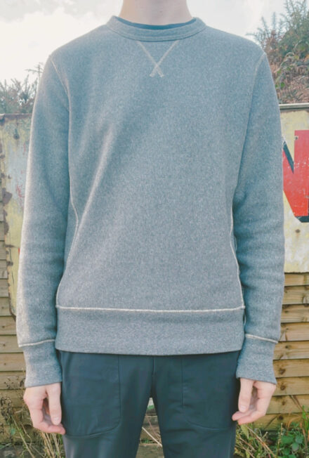 The best mens sweatshirt, the Todd Snyder Issued by fleece crew garment dyed sweatshirt.